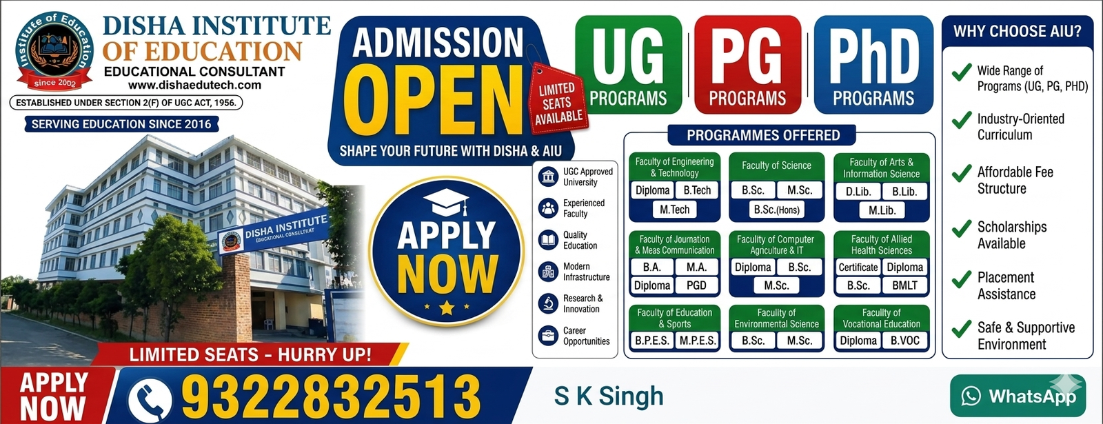 Disha Institute - B.Ed & D.El.Ed Teacher Training Admissions